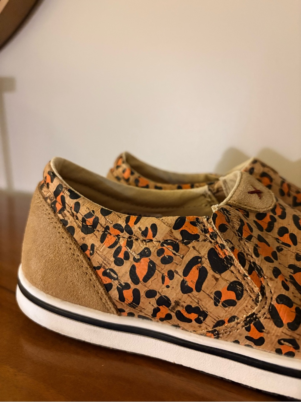 Twisted X Slip On Kicks Leopard Print Cork Honey, Black & Carrot - Picture 10 of 12